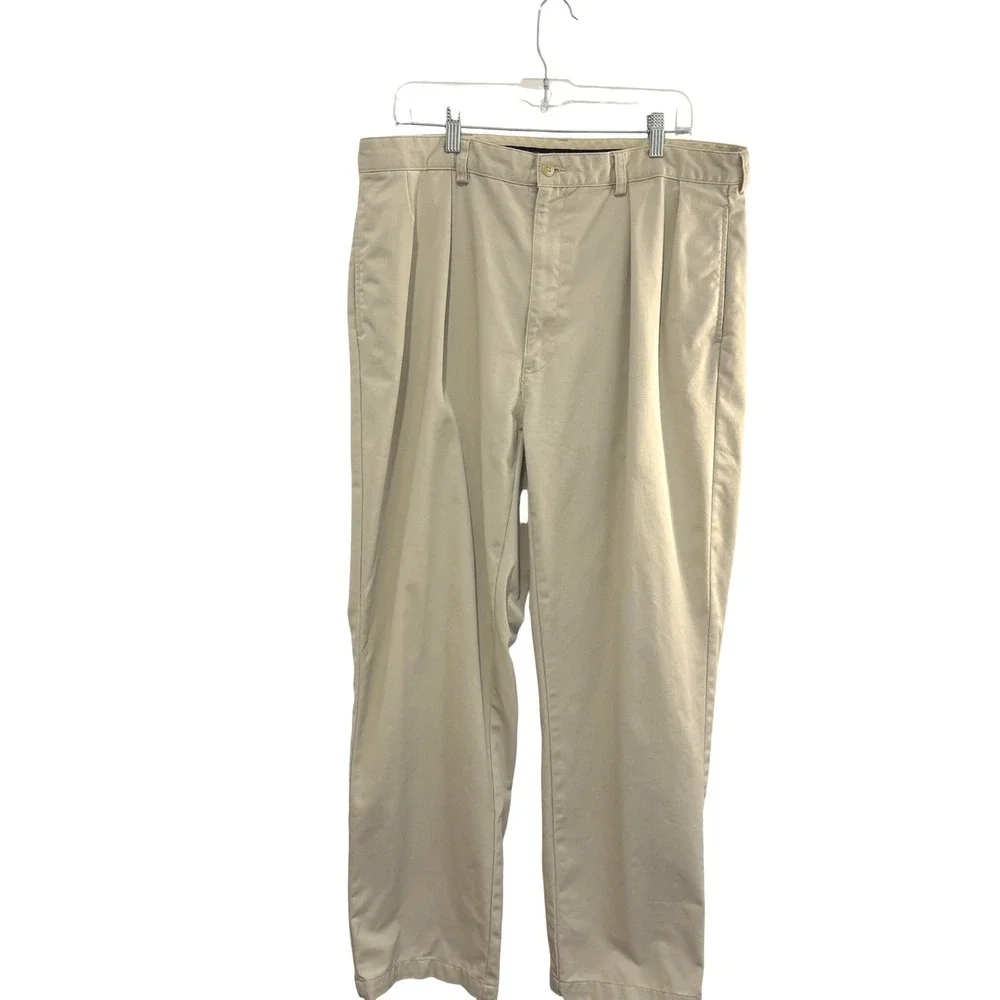 Polo Ralph Lauren Double Pleated Andrew Pant Mens 38x31 Khaki Tan Chino Relaxed